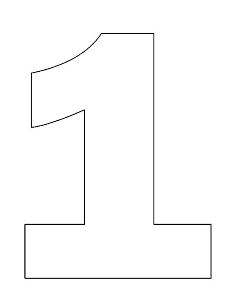 Picture Of Number One Coloring Page Netart Printable Number 1 Free