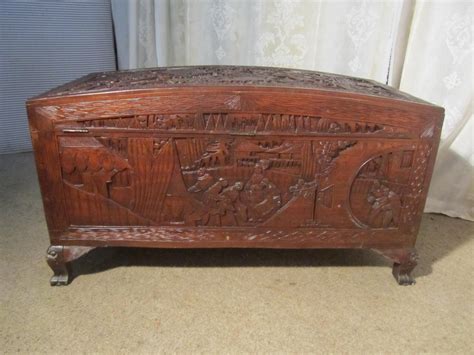 2 vintage chest of drawers oak or pine $100 (west valley). Large Carved Oriental Camphor Wood Chest - Antiques Atlas