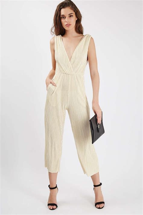 Pleated Plunge Jumpsuit By Oh My Love Playsuits And Jumpsuits
