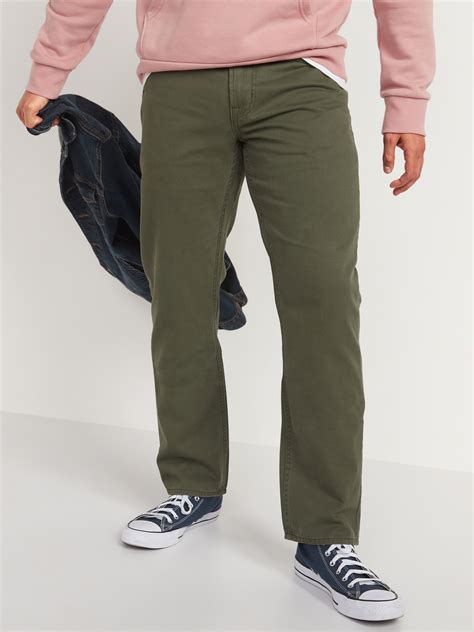 Straight Five Pocket Twill Pants For Men Old Navy