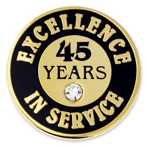 Pinmarts Gold Plated Excellence In Service 45 Year Award Lapel Pin Ebay
