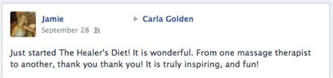 Carla Golden Wellness The Healers Diet™ Testimonials