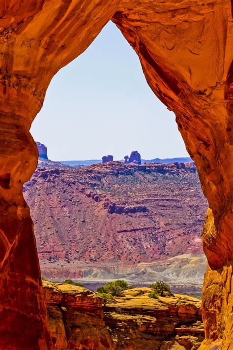 Scenic Sandstone Formations Of Arches National Park Utah Usa Stock
