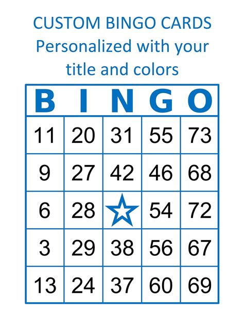 1000 Personalized Bingo Cards 1 2 Or 4 Per Page Pdf Etsy