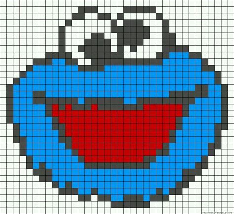 Cookie Monster Pixel Art Grid Pixel Art Templates Pixel Art Pattern