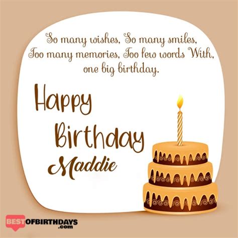 Create Happy Birthday Maddie Wishes Image With Name Best Of Birthday