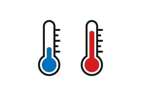 Hot And Cold Temperature Vector Pictogram Thermometer Icon 1290048