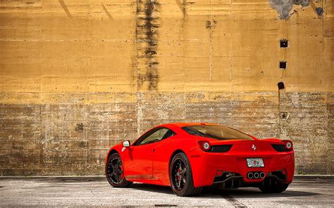 Фото Феррари 458 Italia люксовые Красный вид сзади 1920x1200