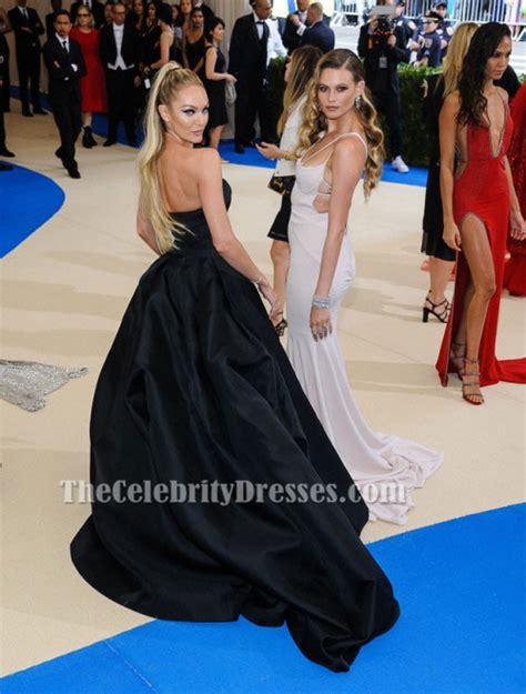Candice Swanepoel 2017 Met Gala Black Strapless Ball Gown Celebrity