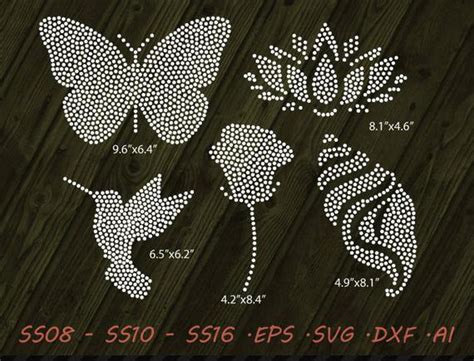 Rhinestone Design Elements SVG EPS DXF Ai Digital Template | Etsy