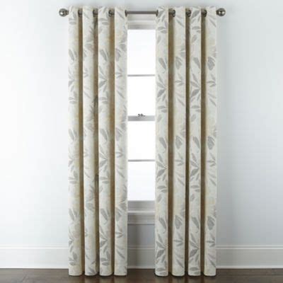Jcpenney home mercer embellished rod pocket single curtain panel. JCPenney Home Sullivan Floral Blooms Energy Saving ...