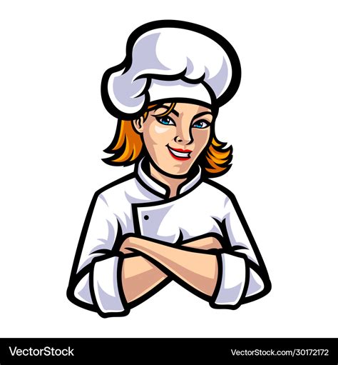 Female Chef Mascot Logo Royalty Free Vector Image