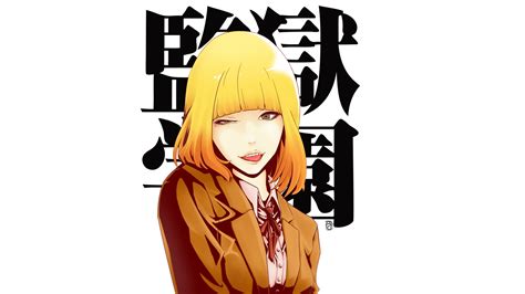 Simple Background Blonde Prison School Anime Girls Tongue Out