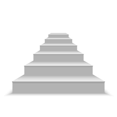 Realistic Blank White Stairs Vector Illustration Vector Premium Download