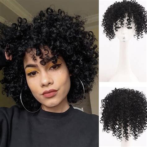 Black Short Afro Kinky Curly Hair Topper Synthetic Hair Pieces Wiglets