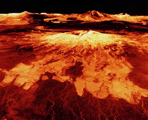 False Colour 3d View Of Sapas Mons Photograph By Nasascience Photo Library