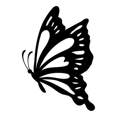 Ilustración De Vector De Mariposa De Color Negro Sobre Fondo Blanco