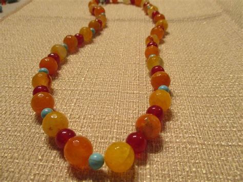 This One Reminds Me Of Fruit Citrus Necklace With Turquoise12 Citrus Beaded Necklace
