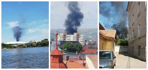 Pompierii au intervenit cu mai multe autospeciale. FOTO Incendiu PUTERNIC la Cluj-Napoca! Pompierii s-au ...