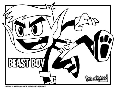 How To Draw Beast Boy Teen Titans Go Drawing Tutorial Draw It Too