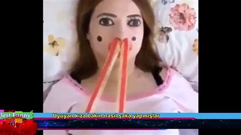 Uyuyan Kıza Bakın Nasıl Bir şaka Yapmışlar Dailymotion Video