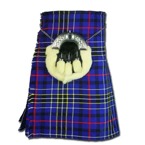 Blue Tartan Kilt Leather Straps With Buckles Flexible Affordable
