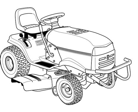Lawn Mower Outline Cartoon Lawnmower Coloring Template Clipart