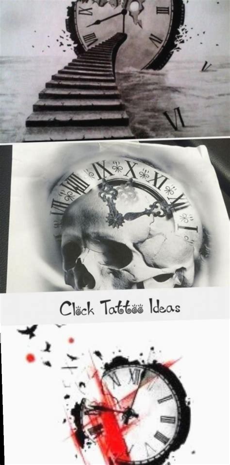 20 Tattoo Rose Skull Clock Clock Tattoo Rose Tattoos Arm Tattoos