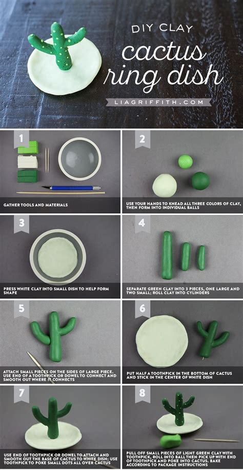 If you didn't get all the clay off the base with your wooden modeling tool or. Make This Incredibly Cute DIY Clay Cactus Ring Holder ...