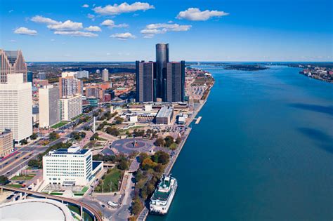 Detroit Aerial Panorama Stock Photo Download Image Now Detroit