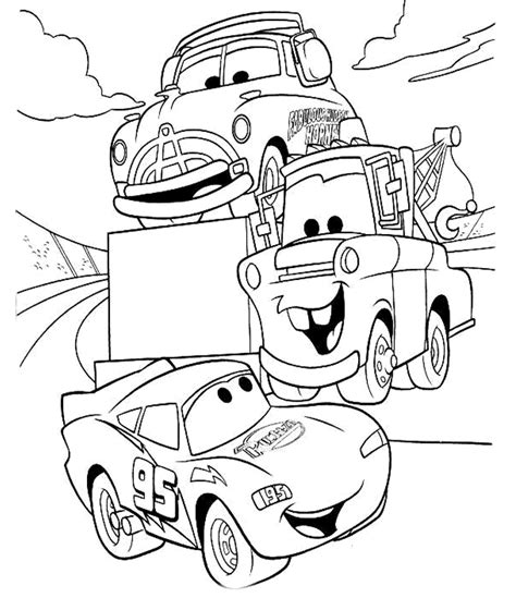 Desenho de Relâmpago McQueen e amigos para colorir Tudodesenhos