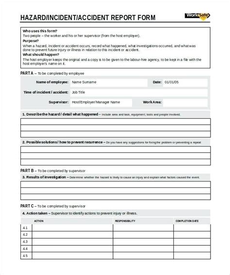 Guaranteed to not only be useful, but also formatted in a way that makes it easy to use and is highly. Incident Hazard Report Form Template (6 | Hotel