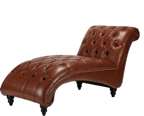 Calabash Faux Leather Chaise Lounge Ergonomic Indoor Chair Modern Long Lounger