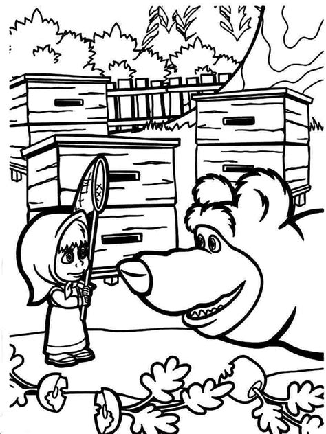 Masha And The Bear Coloring Pages Coloring Home