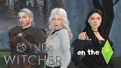 the witcher on the sims 4 geralt ciri yennefer cas create a sim youtube