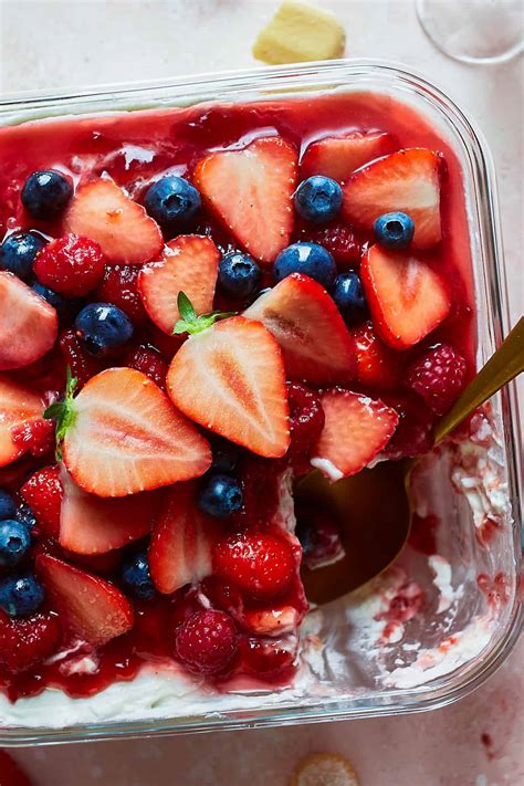 strawberry tiramisu with blueberries and raspberries {video recipe}