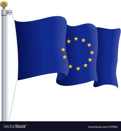 Download Waving european union flag eu flag isolated on a Vector Image