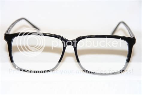 Nerd Mens Dork Clear Lens Glasses Geek Square Round Frame Super Black