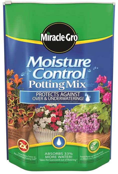 Grows big and beautiful flowers. Get Miracle-Gro Moisture Control Potting Mix, 1 cubic foot ...