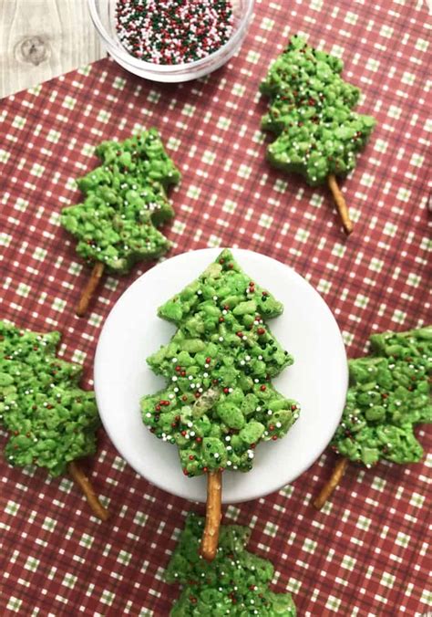 Easy Green Christmas Tree Rice Krispie Treats Recipe