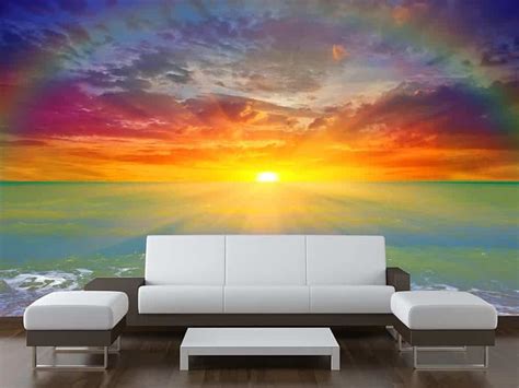 Learn how to paint this rainbow unicorn with acrylic paint on canvas! Sunset Rainbow Wall Mural | Wall Murals