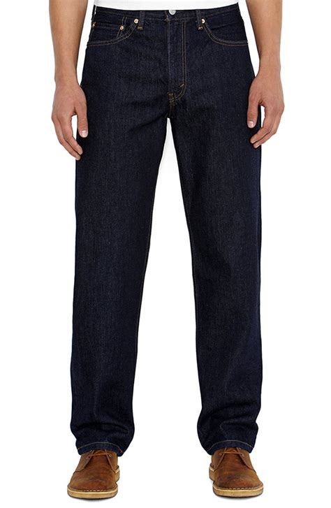 Levis Mens 550 Relaxed Mid Rise Relaxed Fit Tapered Leg Jeans Rinse