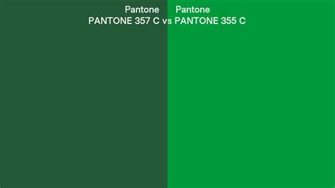 Pantone 357 C Vs PANTONE 355 C Side By Side Comparison