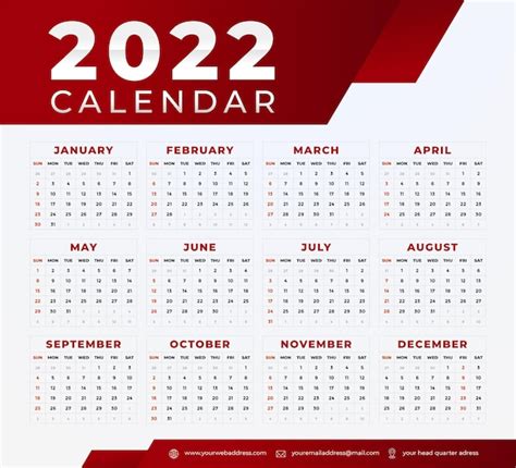 Premium Vector Minimalist 2022 Calendar Template Premium Style