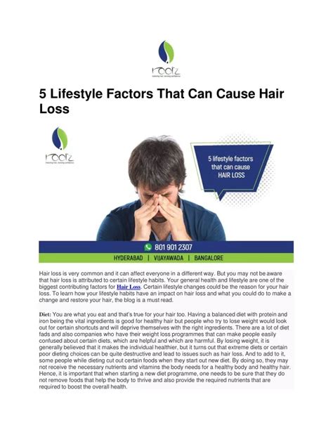 Ppt Five Lifestyle Factors That Can Cause Hair Loss Powerpoint