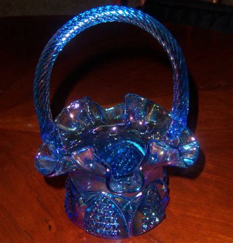 Fenton Glass Basket By Pinkieup On Etsy 10 00 Antique Glass Fenton Glass Carnival Glass