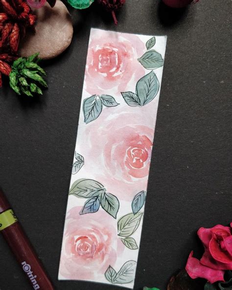 Pin By Tales Of Strokes On Floral Bookmarks Rose Floral Bookmarks