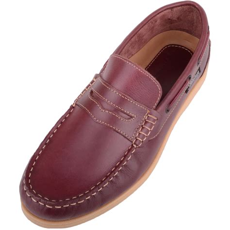 Mens Genuine Leather Summer Slip On Boat Deck Shoes Absolute Footwear