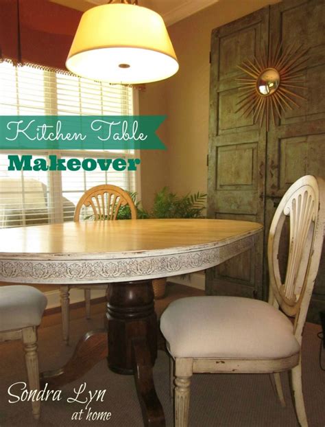 There are two ways to refinish a table: My Kitchen Table Redo - Sondra Lyn at Home