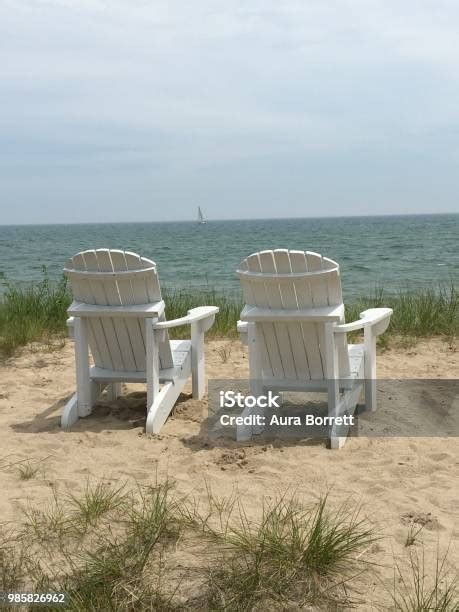 Adirondack Chairs At The Beach Stock Photo Download Image Now